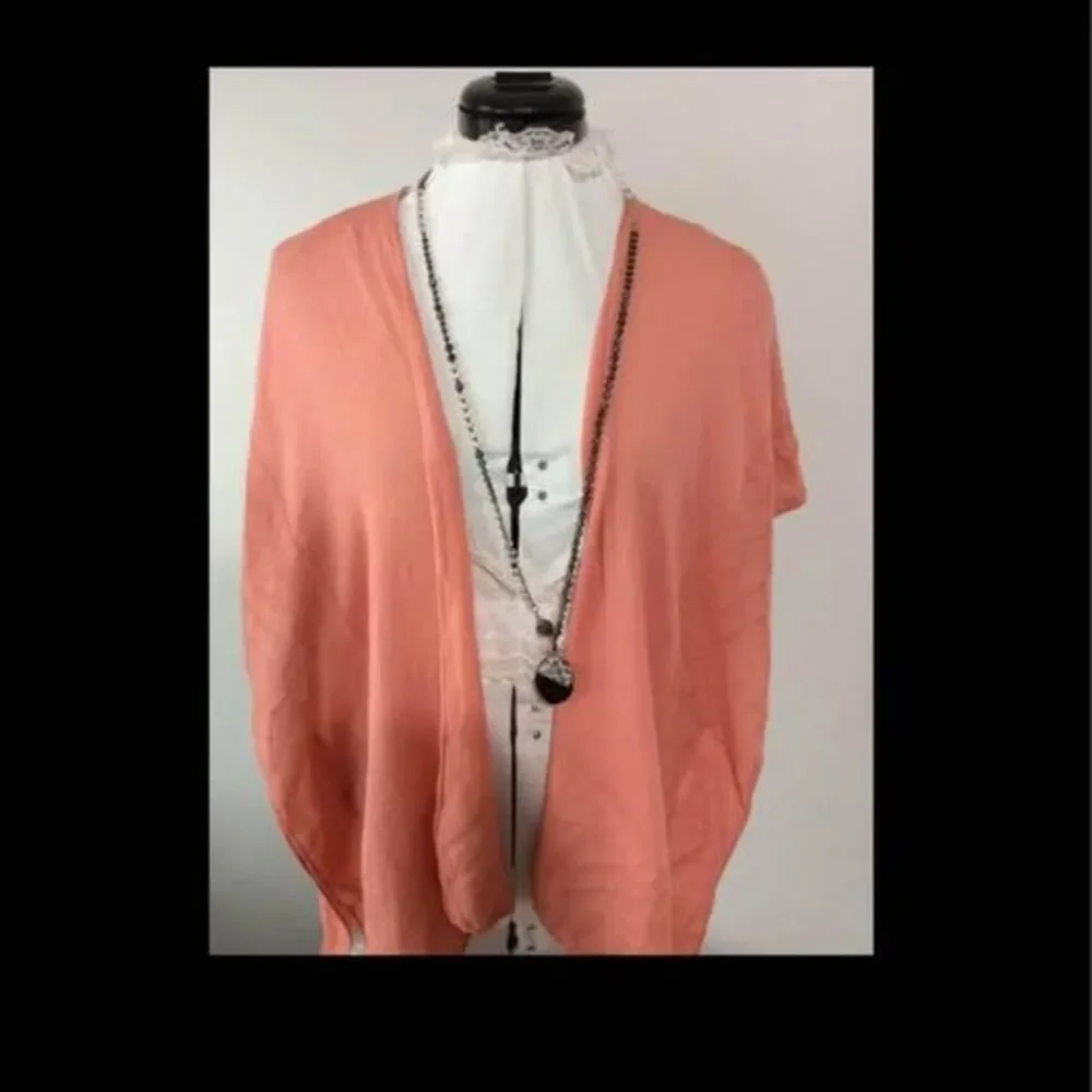New Coral Open Front Kimono Wrap Universal Threads layer shawl blouse fits up to
